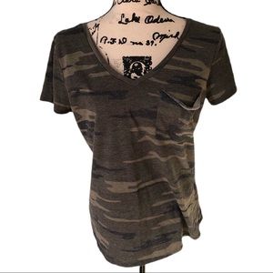 Socialite Camo Short Sleeve Blouse